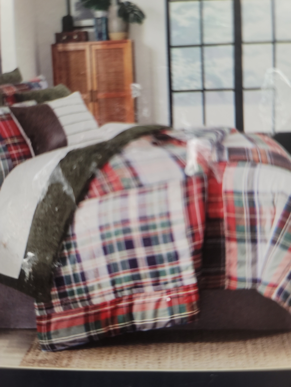 Daniel Cremieux Plaid King Comforter Mini Set - Red, Green, Blue, White